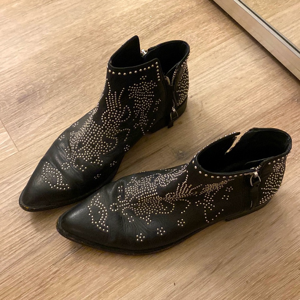 Mercer Edit Black Studded Leather CALL BACK2 Bootie